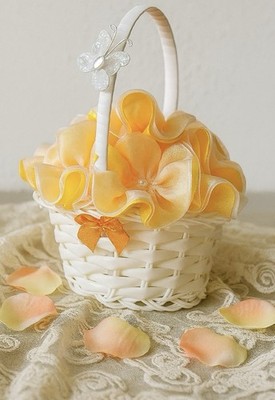 Pfirsich Deko Blumenmädchen Korb Frühling Ostern Hochzeit Aufsteller Andenken
