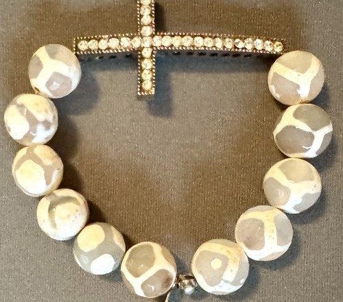 Unique Signed Gemelli Stretch Cross Bracelet