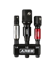 ARES 22011-3-Piece 3-Inch Impact Grade Socket Adapter Set with Color
