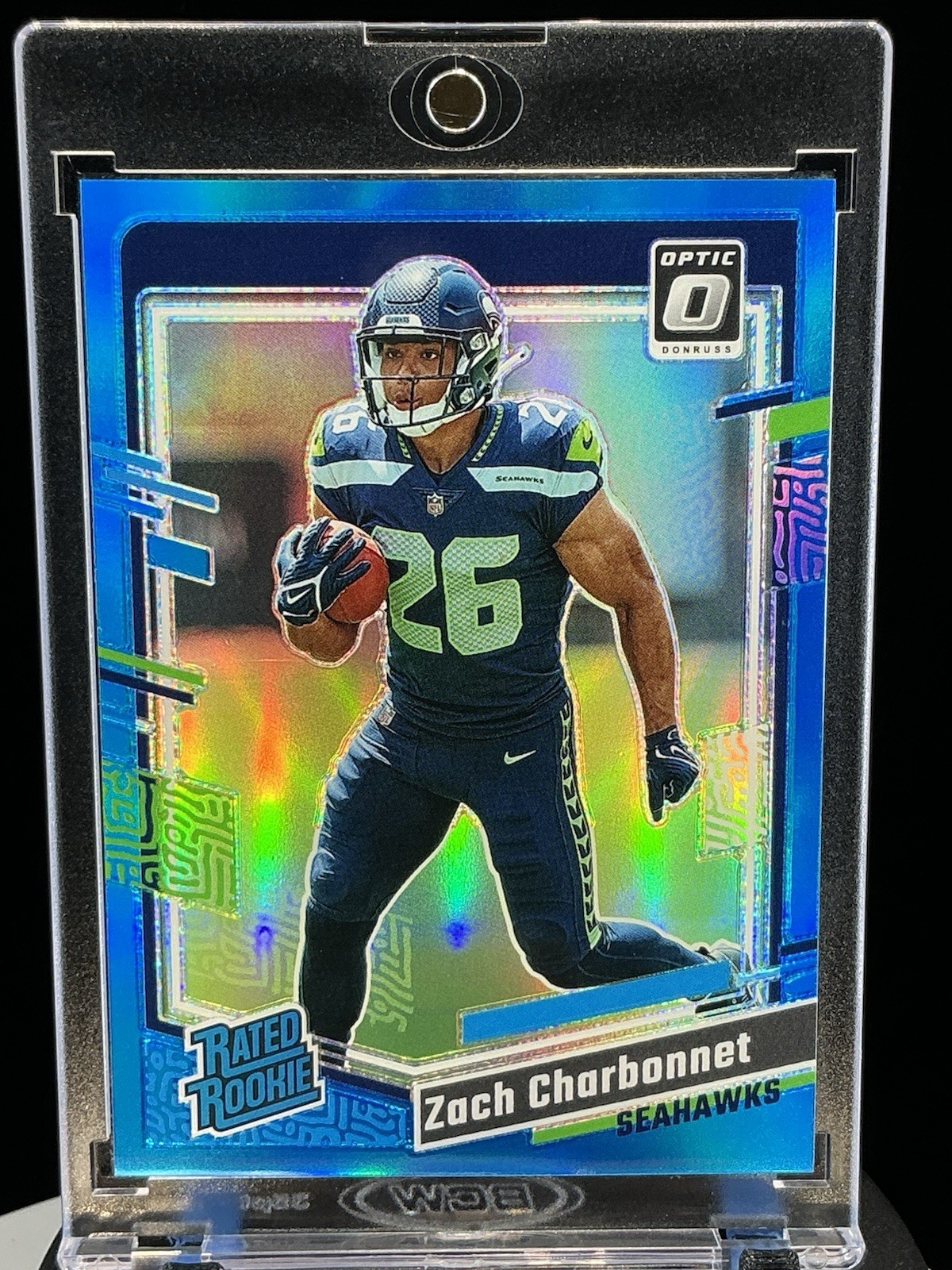 2023 Donruss Optic Zach Charbonnet Aqua Prizm Rated Rookie /299 Seahawks #294
