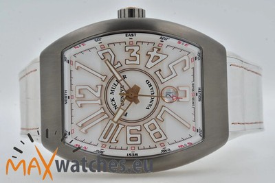 Franck Muller Vanguard Titanium 18k Ros Gold Limited V45 SC DT White Dial