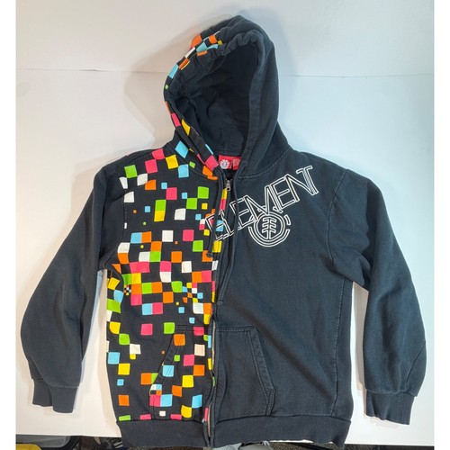Element Skateboards Pixel Square Multi Color Full Zip Hoodie Black XL M6147P