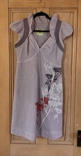 Anthropologie Womens Floreat Wool Silk Fruit Moon Floral Dress Sz. 8 Gray SP EXC