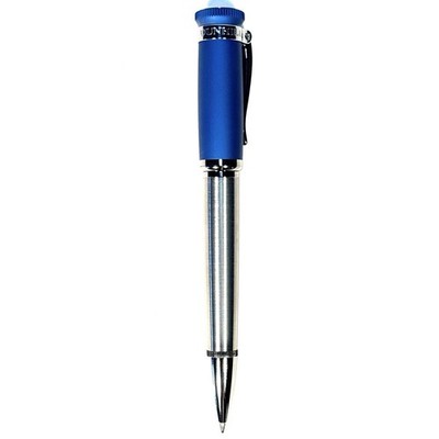 DUNHILL Sentryman BP Sport Stainless Steel Ballpoint Pen Satin Blue (MSRP $850)