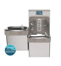 ELKAY Drinking Fountain Bottle Filler Refrigerated 39AM88 LZSTL8WSSP 📦 Damage