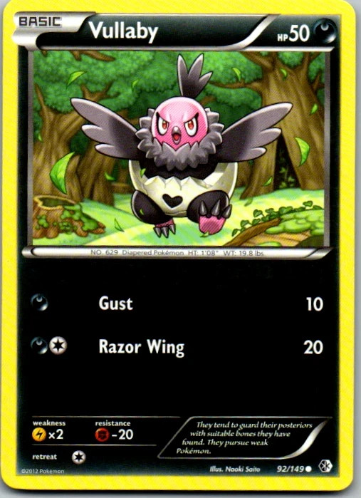 Vullaby - Uncommon - Pokemon TCG - B&W Boundaries Crossed - 92/149