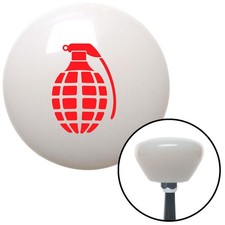 Red Pineapple Grenade White Retro Shift Knob W M16x1.5 Insert Shifter Auto