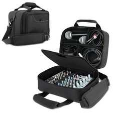 USA GEAR Compact Audio DJ Mixer Case - Mixer Bag with Custom Storage for Cables