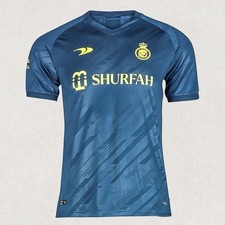 Duneus 2022/23 Al Nassr Away Soccer Jersey Harry’s Pizza Blue Men’s Size 2XL