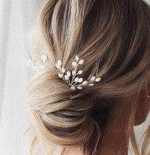 3 Pack Silver Pearl Wedding Hair Pins Bridal Hair Accessories for Women