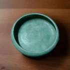 Roseville Pottery Early Carnelian Matte Green Low Bowl 9.5" x 2" H Arts & Crafts