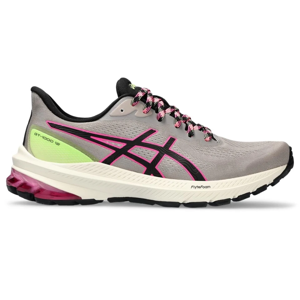 Zapatillas de trail running ASICS GT-1000 12 para mujer, talla 6 B baño natural/verde lima Foto 2 de 4