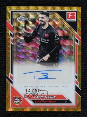 2025 Topps Chrome Bundesliga Gold Wave Refractor 14/50 Martin Terrier Auto 4f5