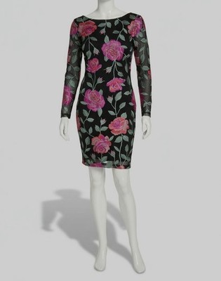 Siena Women's Black Floral Embroidered Mesh Boatneck Long Sleeve Dress Size 4 | eBay Siena Women's Black Floral Embroidered Mesh Boatneck Long Sleeve Dress Size 4 | eBay