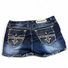 Rock Revival embellished punk cut off jean shorts size 33