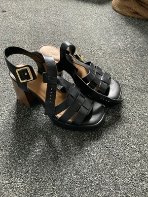 Marks and Spencer Women's Black Leather Sandals Size 4/37 - Image 1 of 4