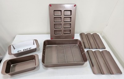 Elbee Home 7-Piece Nonstick Space Saving Bread Baking Pan Set Unused -READ