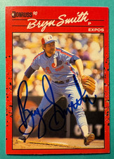 SIGNED BRYN SMITH 1990 AUTOGRAPHED DONRUSS CARD - EXPOS