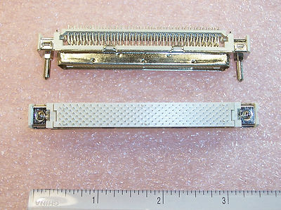 QTY (2) 200 POSITION I/O BTB SCSI PLUG CONNECTORS .050 PITCH 787886-1 AMP
