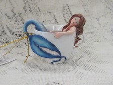 AMY BROWN'S RELAXING MERMAID CUP OF COFFEE 3" X 4.5" X 3" RESIN FIGURINE NEW