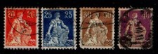 Switzerland 1908 Helvetia selection to 40c  Used