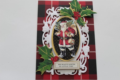 ANNA GRIFFIN LIKE 3D Santa Christmas Card Handmade - New - 第 1/4 張圖片