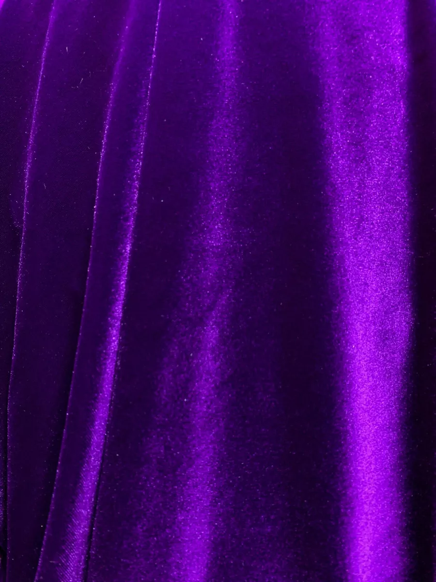 PURPLE POLYESTER STRETCH VELVET FABRIC (60 in.) Sold By The Yard