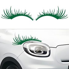 2 Pcs Car Headlight Eyelashes Stickers Auto Bumper Window Eyelashes Decals