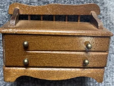 Vintage Dollhouse Hope Chest Bench with Drawer Wood