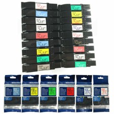 Great Quality Label Tape Fits P-Touch Tze Cassettes up to 12mm
