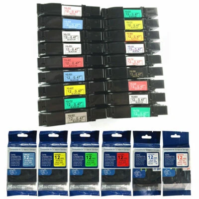PRESTIGECARTRIDGE Great Quality Label Tape Fits P-Touch Tze Cassettes up to 12mm