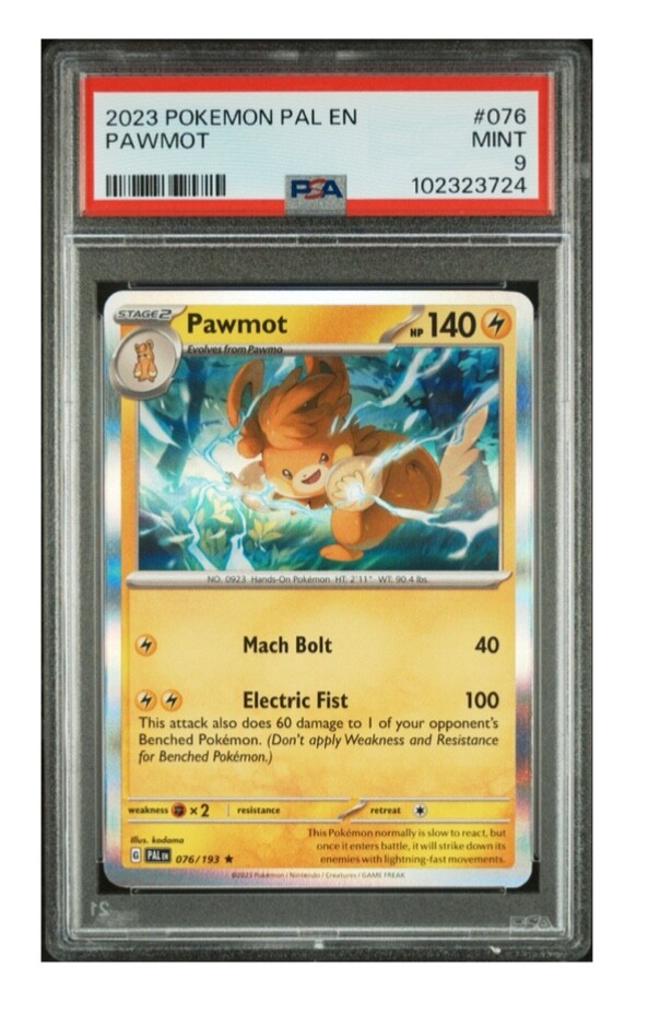 PSA 9 2023 POKEMON PAL EN-PALDEA EVOLVED 076 PAWMOT MINT