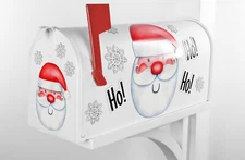Mailbox Magnet Partial Cover Whimsical Santa Claus Ho Ho Ho with Snowflakes