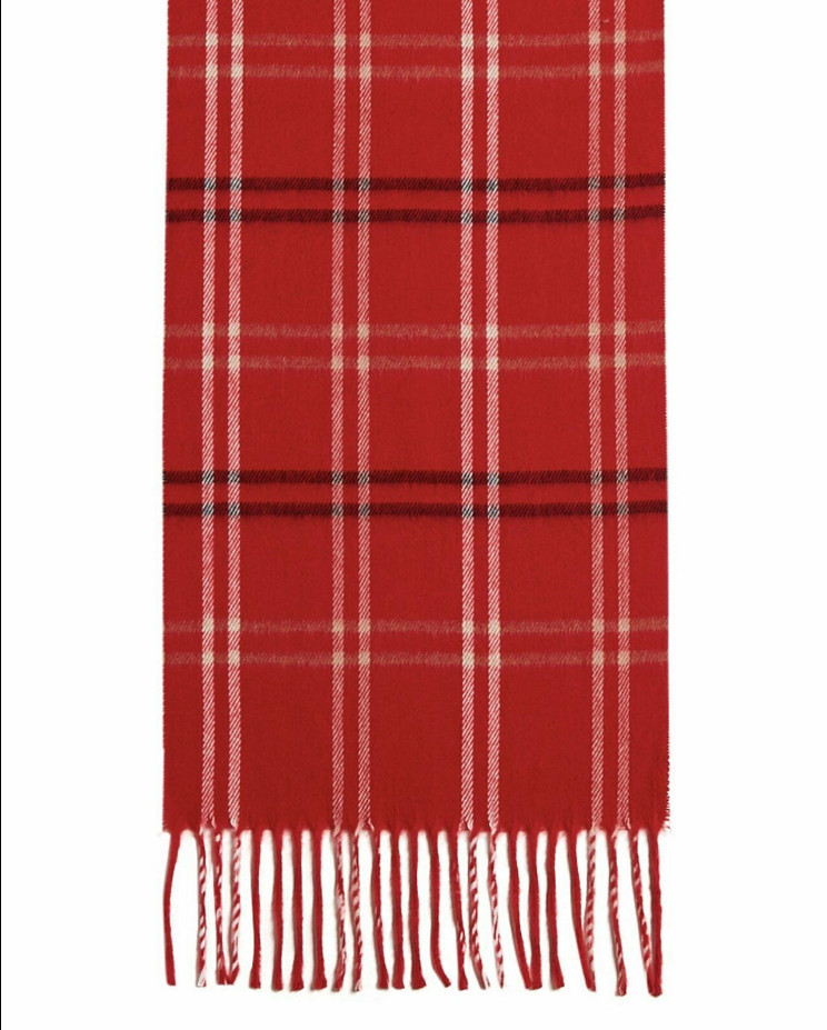 Женский зимний шарф-кашне в клетку с сетчатым рисунком от STEVE MADDEN - КРАСНЫЙ СДЕЛАНО В ИТАЛИИ 2990₽