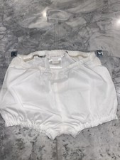 New BURBERRY Baby Diaper Cover Bloomers Size 12 Month White