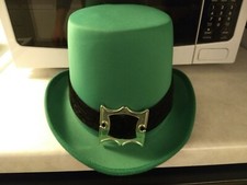 St. Patrick's Day Leprechaun Top Hat with Buckle irish Lucky Hat Green Tie.