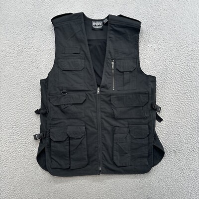 Magnum Essential Equipment Black Rip Stop Full Zip Vest Men's Size