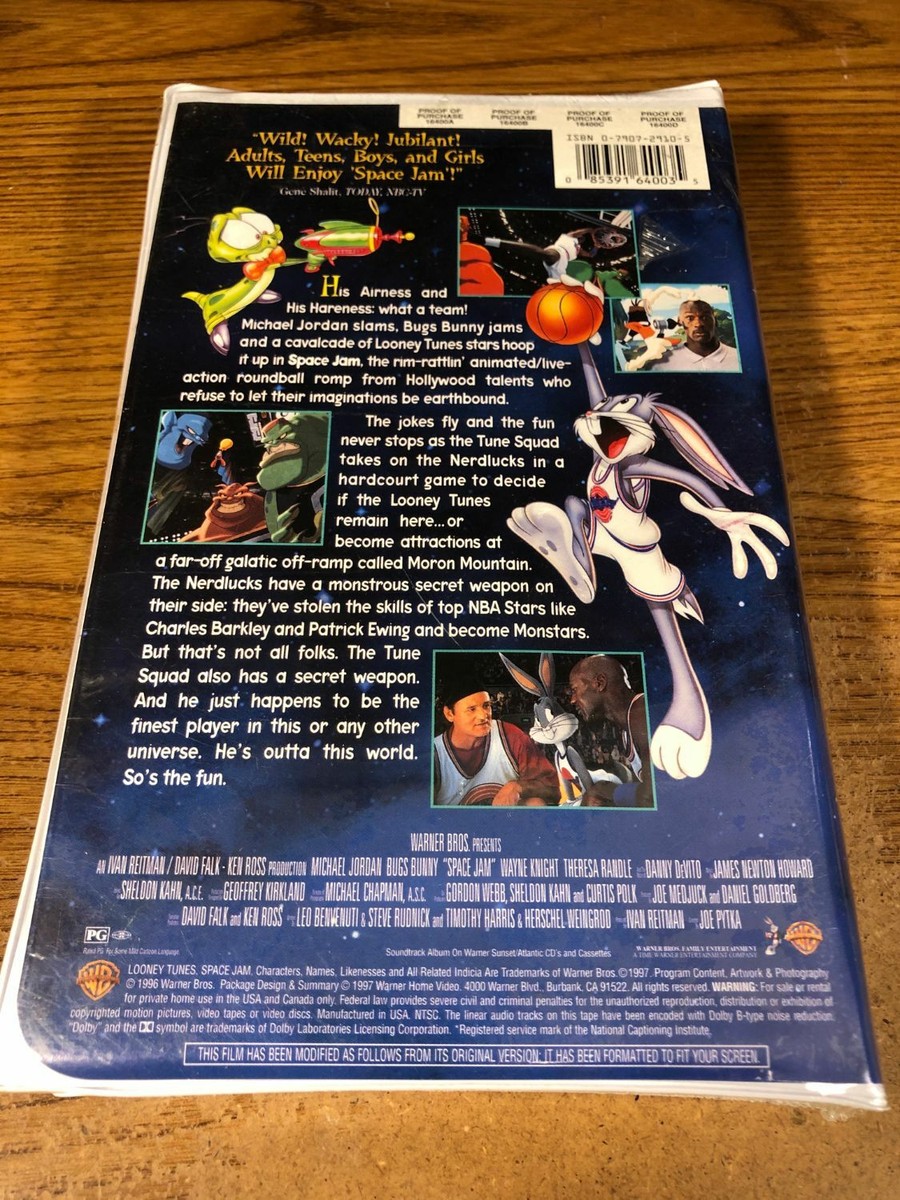 Space Jam VHS Movie Sealed Clamshell Michael Jordan NIP (No Coin