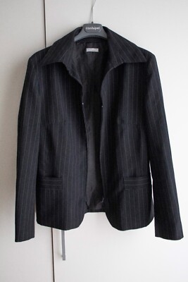 Damen Anzug Blazer Jacke Conbipel S schwarz blau gestreift