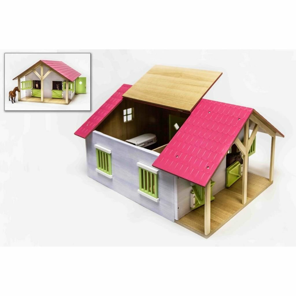 Kids Globe Farm Stables With 2 Boxes And 1 Workshop 1 24 Toy Horse