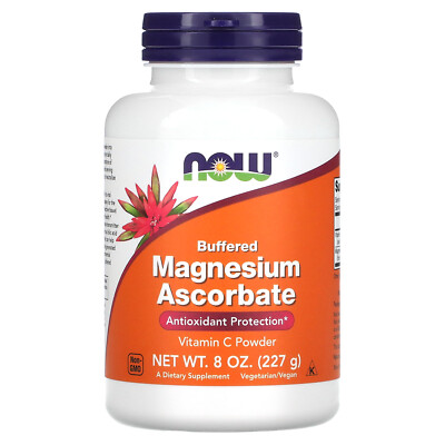 Now Foods Pure Buffered Magnesium Ascorbate 8 oz 227 g GMP Quality Assured,