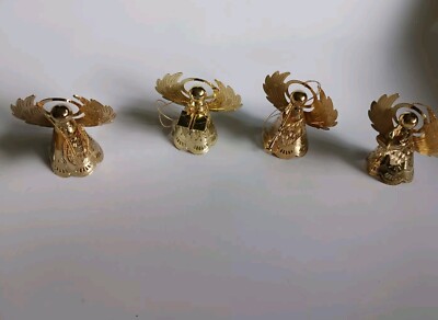 Brass Filigree Angel Ornaments Set of 4 Centurion Collection 3 in Tall 