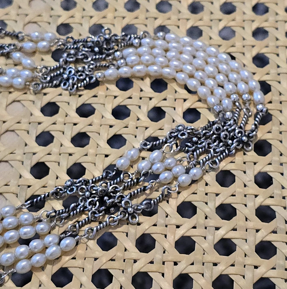 Collar Silpada N1214 5 hebras de perlas de agua dulce y plata de ley 17" Ret. $159