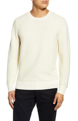 Men's Nn07 Loke 6375 Slim Fit Cotton Crewneck Sweater, Size XX-Large - White