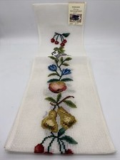 Madeira Needlepoint Canvas Started Al Weiss Pears Cherries Grapes Fruit 48"x 8"