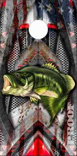 American Flag Bass Fish Armo LAMINATED Cornhole Wrap Bag Toss Skin Decal Sticker