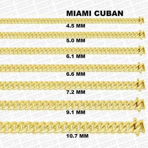 10k Yellow Gold Miami Cuban Link Chain 