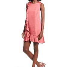Astr the Label Ruffle Swing Dress Pink size Large 