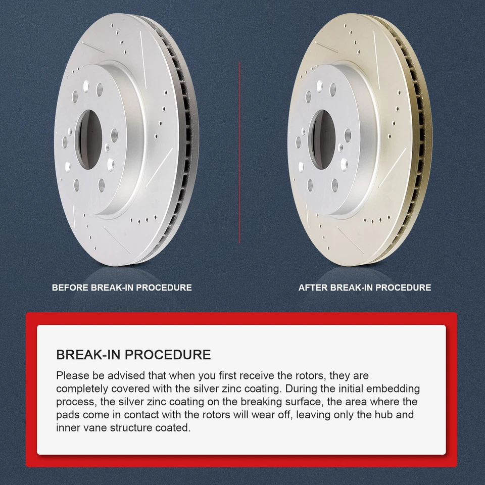 329.9 mm Front Rear DRILL SLOT BRAKE ROTOR FOR CADILLAC ESCALADE 2007 - 2013 Foto 4 de 4