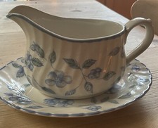BHS ' BRISTOL BLUE ' CHINA GRAVY BOAT AND STAND